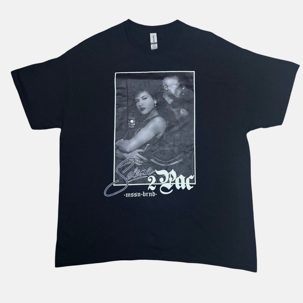 NWOT Selena & TuPac Streetwear Graphic T-Shirt Black Womens Size XL